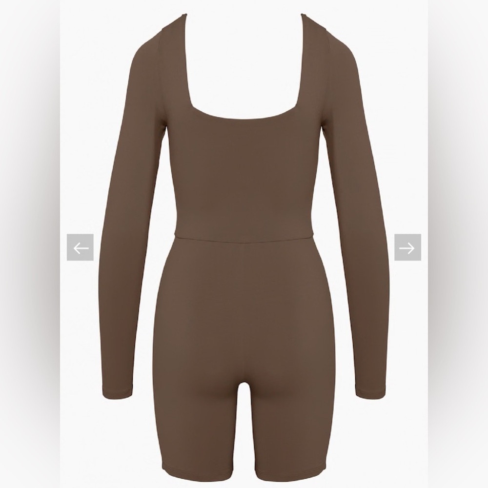 Aritzia Babaton Brown Long Sleeve Romper – Size Large - Picture 4 of 8